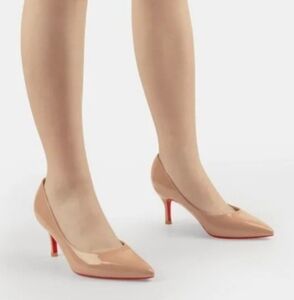 New Women's Khaki High Heel Patent Leather Pointy Toe Pumps Size 38/7